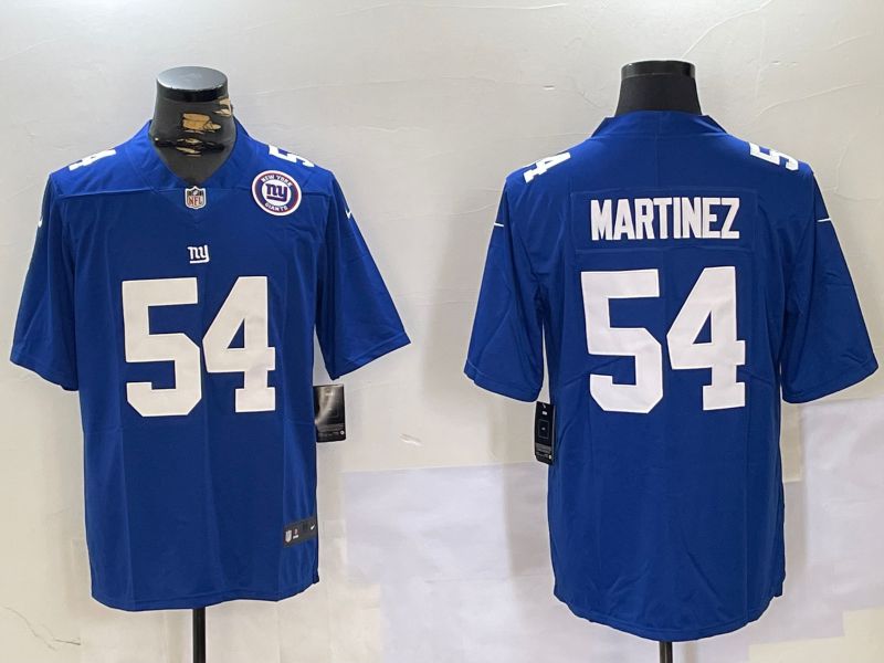 Men New York Giants #54 Martinez Blue 2024 Nike Vapor Limited NFL Jersey style 4->new york giants->NFL Jersey
